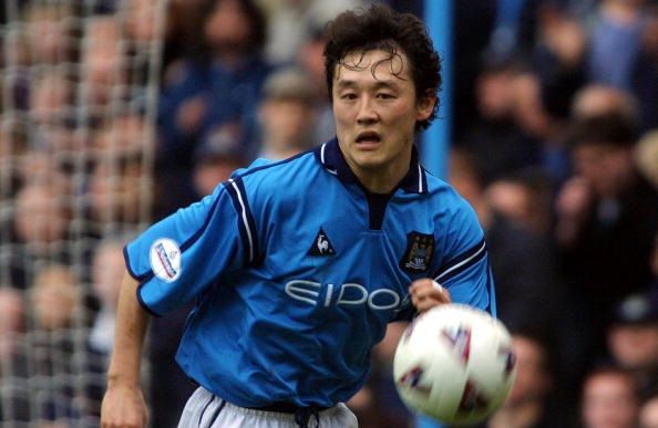 16 Mar 2002: Sun Jihai of City in action during the Manchester City v Crystal Palace Nationwide First Division match played at Maine Road, Manchester. DIGITAL IMAGE Mandatory Credit: Mike Finn Kelcey/Getty Images