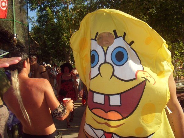 The author, dressed as SpongeBob SquarePants obvs