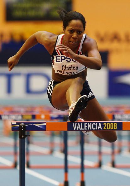 VALENCIA, SPAIN - MARCH 08: Sarah Claxton of Great Britain competes in the Womens 60 Metres Hurdles Heats during the 12th IAAF World Indoor Championships at the Palau Lluis Puig on March 8, 2008 in Valencia, Spain. (Photo by Stu Forster/Getty Images)