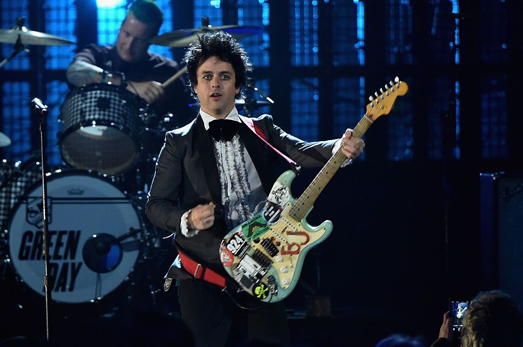 CLEVELAND, OH - APRIL 18: Inductee Billie Joe Armstrong of Green Day performs onstage during the 30th Annual Rock And Roll Hall Of Fame Induction Ceremony at Public Hall on April 18, 2015 in Cleveland, Ohio. (Photo by Mike Coppola/Getty Images)