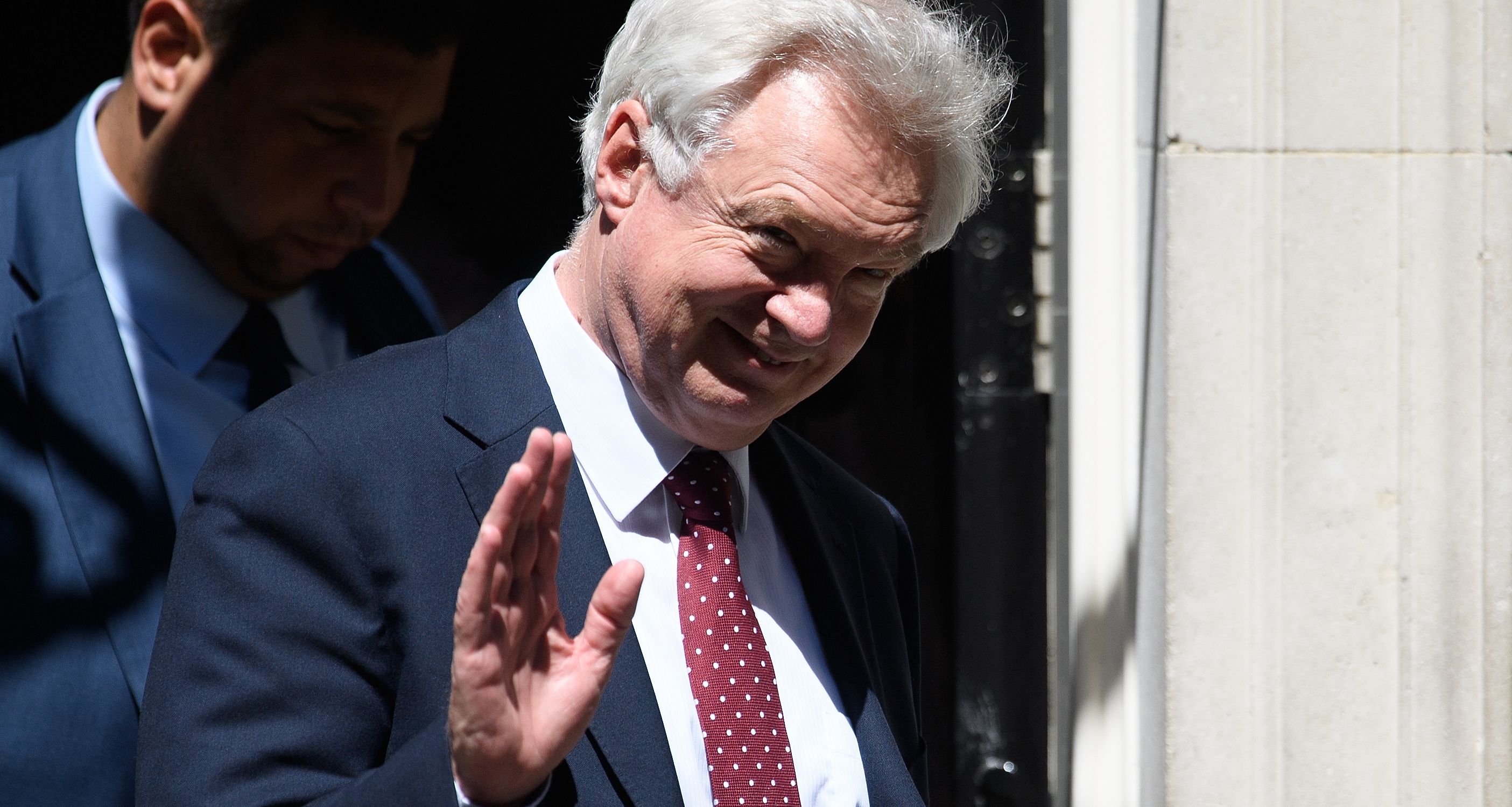 LONDON, ENGLAND - JULY 02: Brexit Secretary David Davis leaves number 10, Downing Street on July 2, 2018 in London, England. (Photo by Leon Neal/Getty Images)