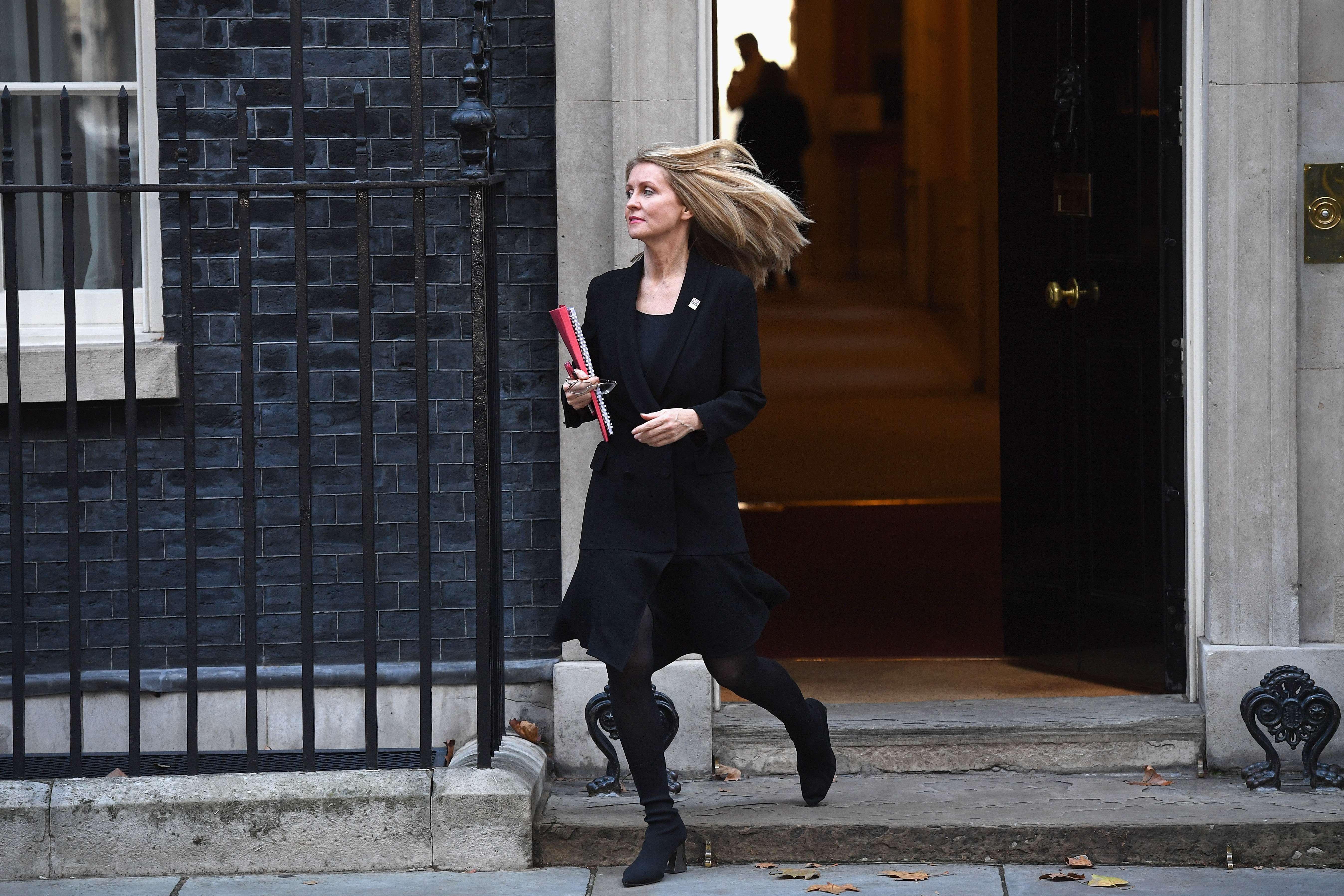 LONDON, ENGLAND - NOVEMBER 13: Work and Pensions Secretary Esther McVey leaves 10 Downing Street on November 13, 2018 in London, England. (Photo by Leon Neal/Getty Images)