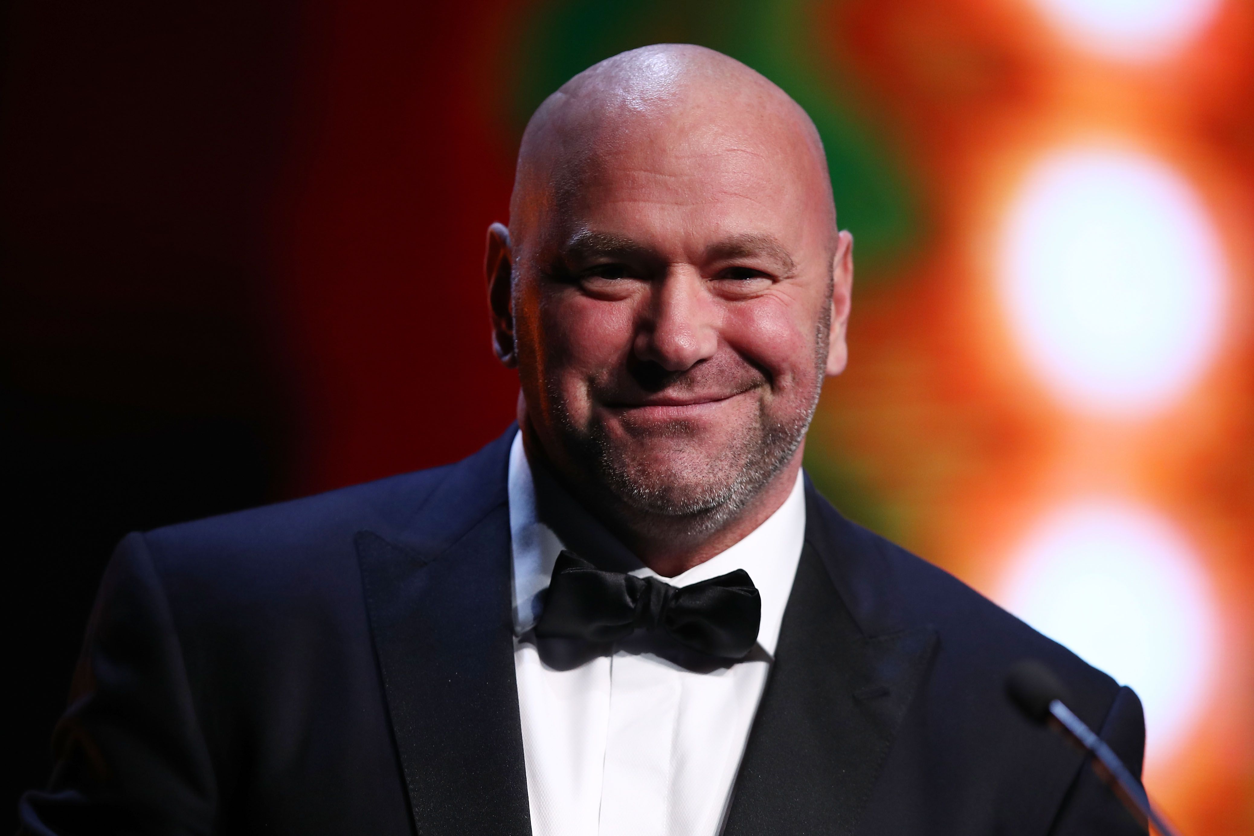 SYDNEY, AUSTRALIA - NOVEMBER 14:  Dana White presents the Sportsman of The Year award during the GQ Australia Men of The Year Awards Ceremony at The Star on November 14, 2018 in Sydney, Australia.  (Photo by Ryan Pierse/Getty Images for GQ Australia) BT Sport