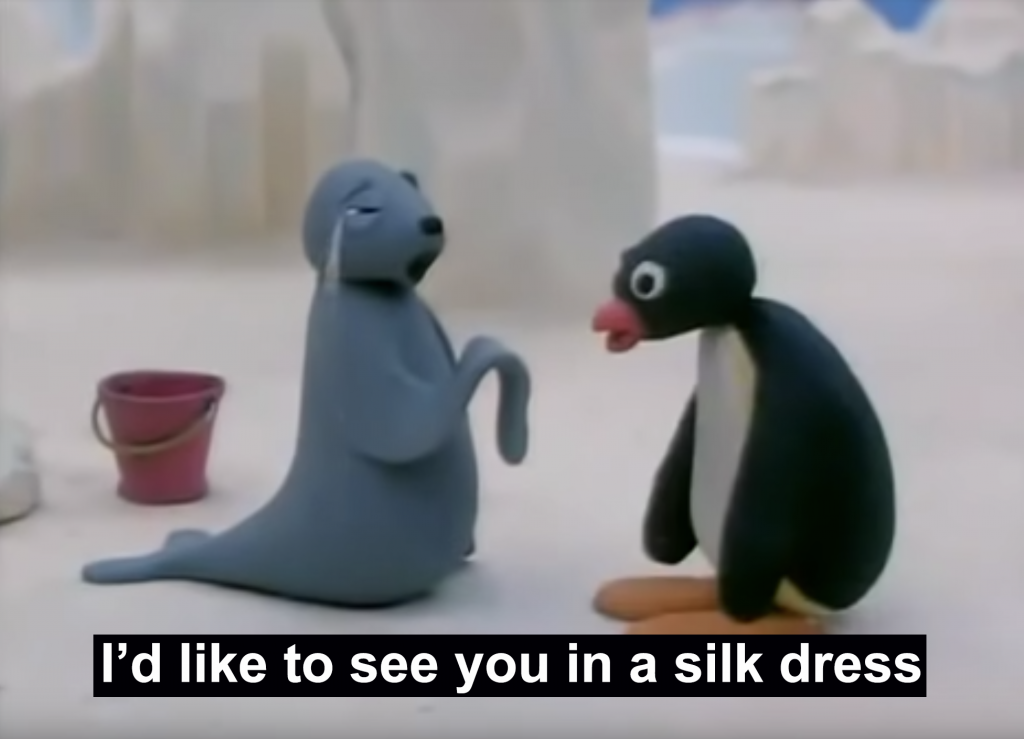 Pingu mixed with Game of Thrones subtitles is the most important