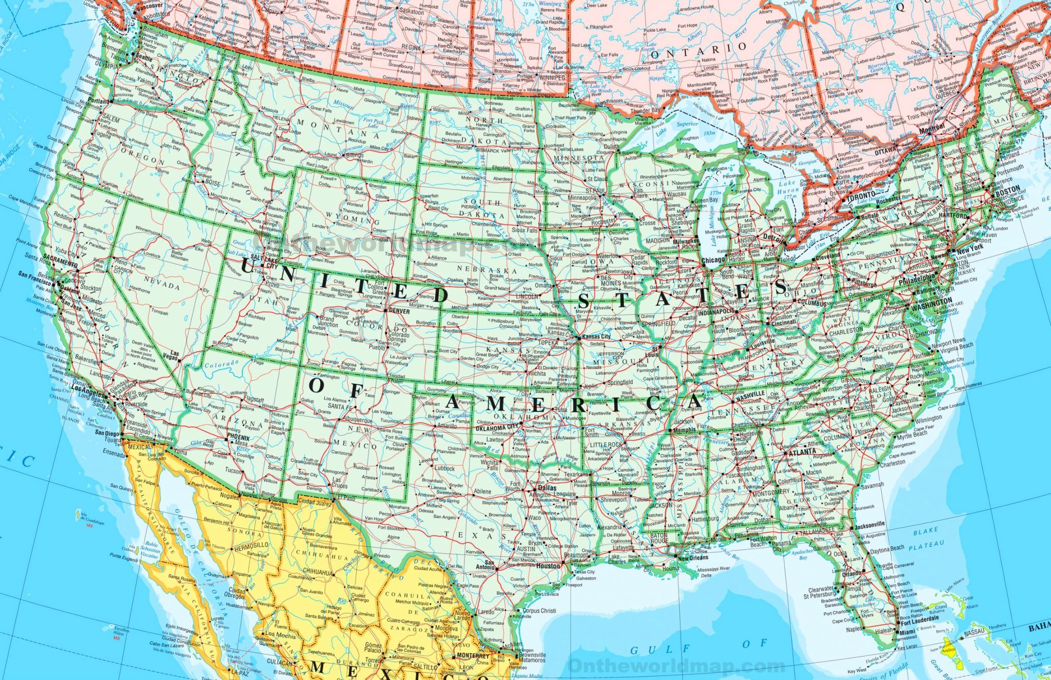 Usa Map Big Cities