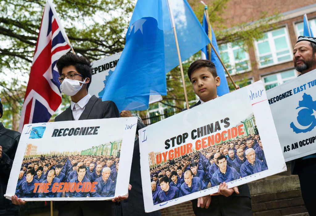 Protestors against the Uyghurs internment camps in China