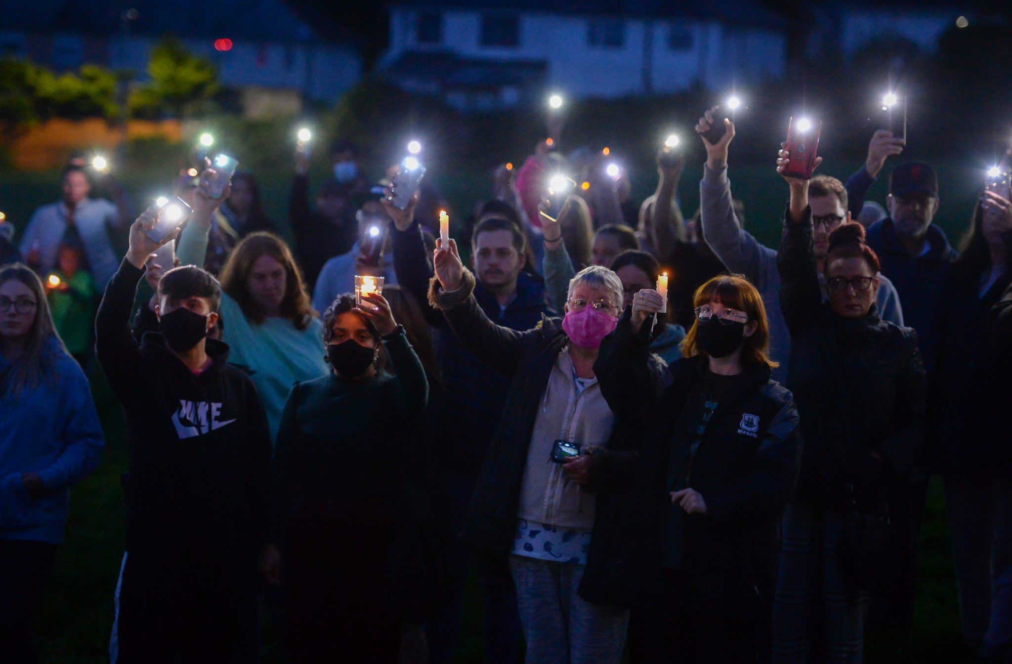 Mourners at the Plymouth vigil