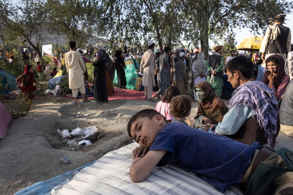 Displaced Afghan's temporary camp