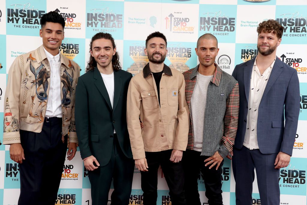 Max George, Siva Kaneswaran, Jay McGuiness, Tom Parker and Nathan Sykes members of The Wanted attend the "Inside My Head - The Concert" at Royal Albert Hall in September 2021 
