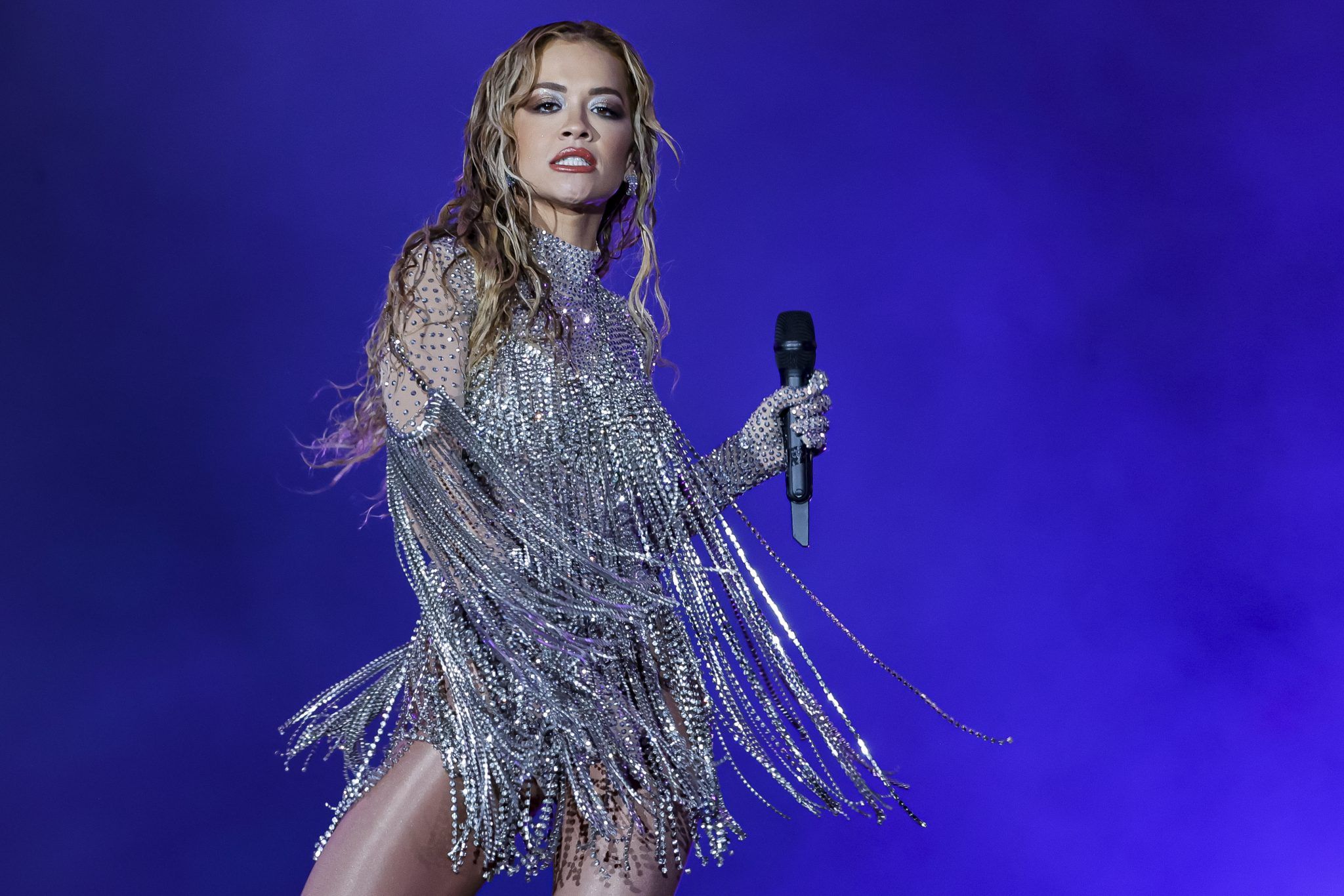 RIO DE JANEIRO, BRAZIL - SEPTEMBER 11: Rita Ora performs at the Sunset Stage during the Rock in Rio Festival at Cidade do Rock on September 11, 2022 in Rio de Janeiro, Brazil. The famous festival Rock in Rio returns after two years of cancellation due to COVID-19 pandemic. (Photo by Buda Mendes/Getty Images)